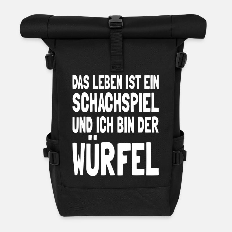 Ich bin der Würfel - Rolltop Rucksack - Schwarz