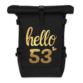 Hallo 53 gold - Rolltop Rucksack - Schwarz - Vorne