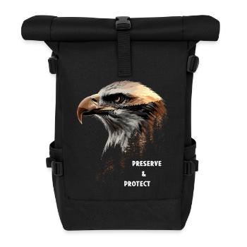 Preserve & Protect Bald Eagle Eagle Bird - Roll Top Backpack - black - Front