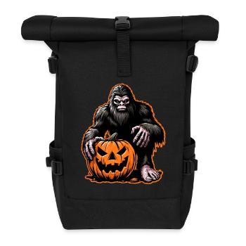 Halloween-Bigfoot-Kürbis-Schrecken - Rolltop Rucksack - Schwarz - Vorne