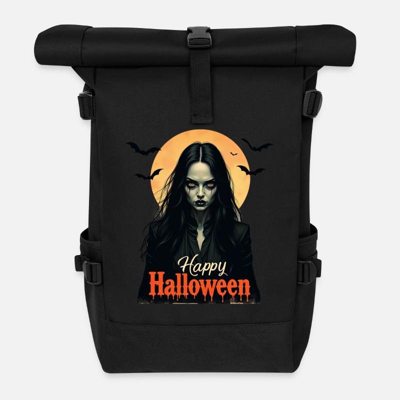 Gotische Halloween Hexe - Rolltop Rucksack - Schwarz