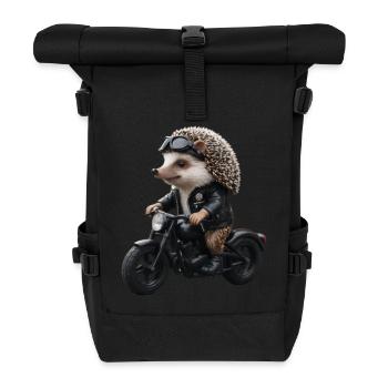 Hérisson motard - Sac à dos roll top - noir - Devant
