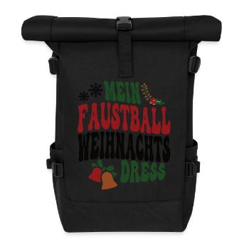 Faustballerin Weihnachten Faustball Spielerin XMAS - Rolltop Rucksack - Schwarz - Vorne