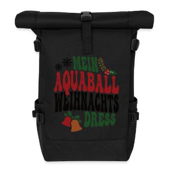 Aquaballerin Weihnachten Aquaball Spielerin XMAS - Rolltop Rucksack - Schwarz - Vorne