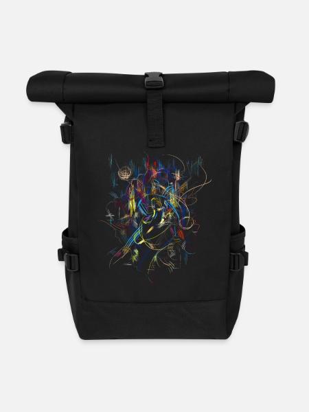 abstrait - Sac à dos roll top - noir