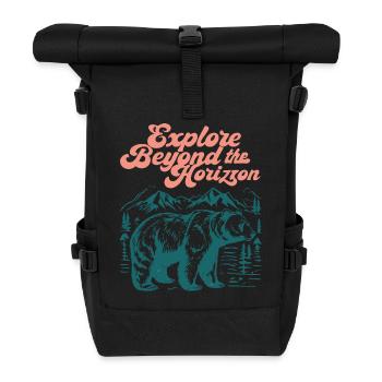 Explorez au-delà de l’horizon - Sac à dos roll top - noir - Devant