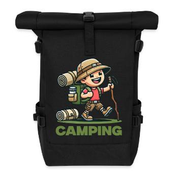 Hiking Comic Trekking - Roll Top Backpack - black - Front