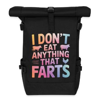 Vegetarian Vegan Veggie Vegetarian - Roll Top Backpack - black - Front