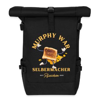 Lustiger Heimwerker Spruch Murphy war Selbermacher - Rolltop Rucksack - Schwarz - Vorne