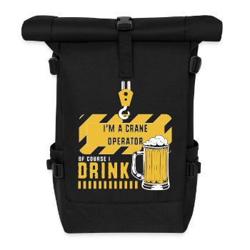 Kranführer Kran - Rolltop Rucksack - Schwarz - Vorne