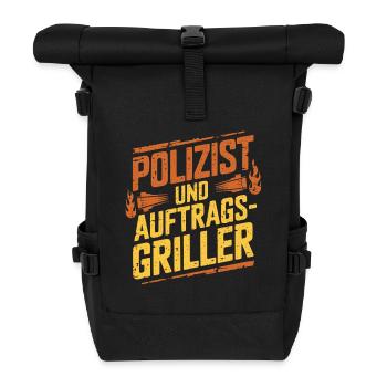 Polizist und Auftragsgriller - Rolltop Rucksack - Schwarz - Vorne