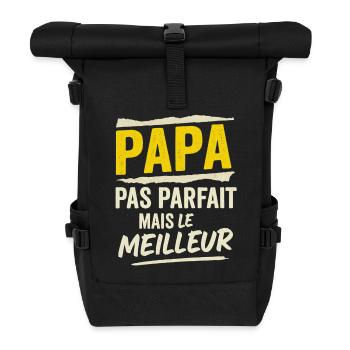 Papa pas parfait mais le meilleur idée cadeau père - Sac à dos roll top - noir - Devant