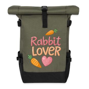 Love Bunnies - Roll Top Backpack - olive/black - Front
