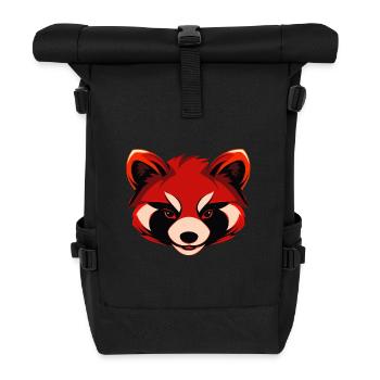 Roter Panda Low Poly Art Design - Rolltop Rucksack - Schwarz - Vorne