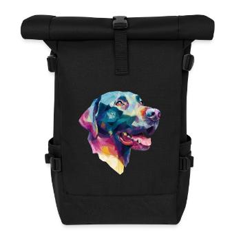 Conception Low Poly Labrador Retriever - Sac à dos roll top - noir - Devant