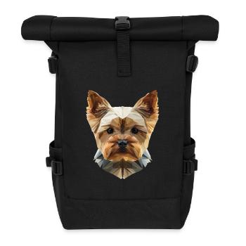 Yorkshire Terrier Low Poly Art Design - Sac à dos roll top - noir - Devant