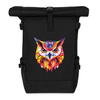 Low Poly Owl – un design moderne pour les petits malins - Sac à dos roll top - noir - Devant