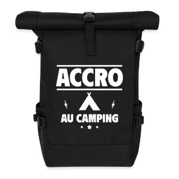 accro au camping - Sac à dos roll top - noir - Devant