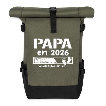 Dad in 2026 Father-to-be Gifts - Roll Top Backpack - olive/black - Front