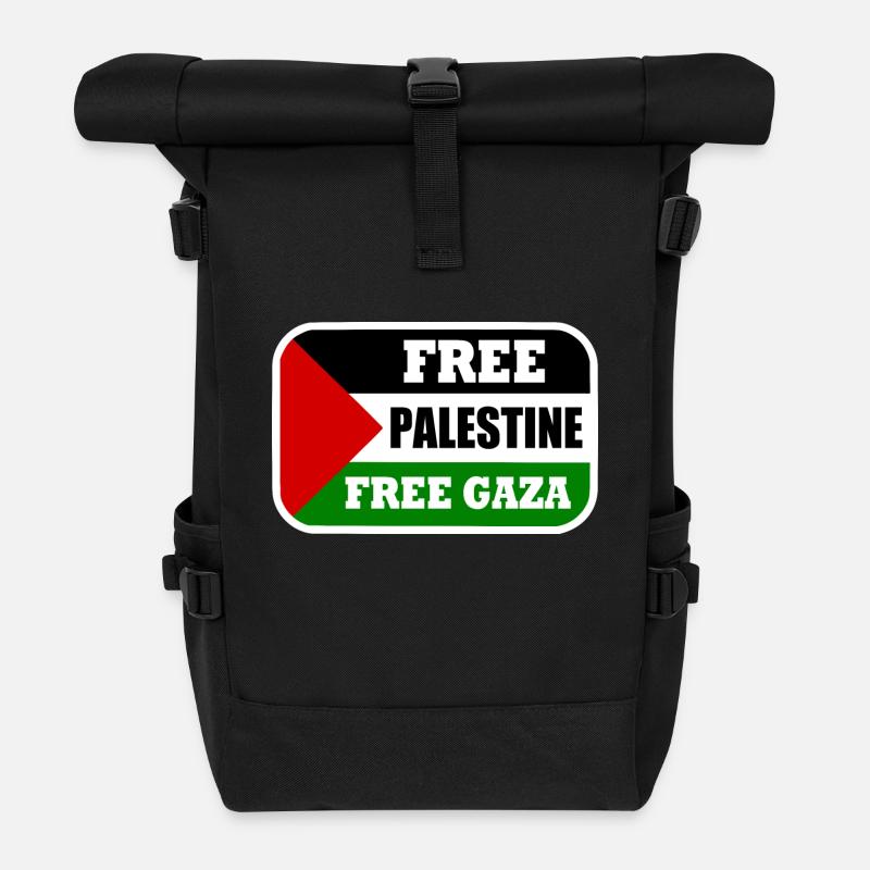 Free palestine free gaza - Roll Top Backpack - black