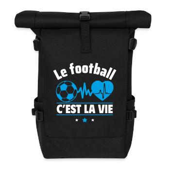 le football c est la vie - Sac à dos roll top - noir - Devant