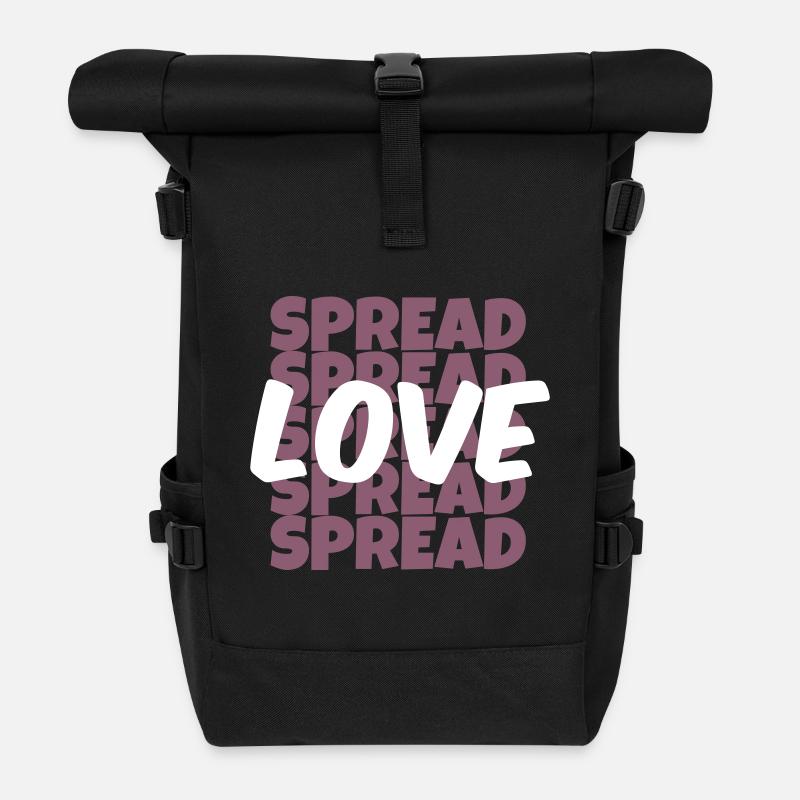 Spread Love Shirt Design - Rolltop Rucksack - Schwarz
