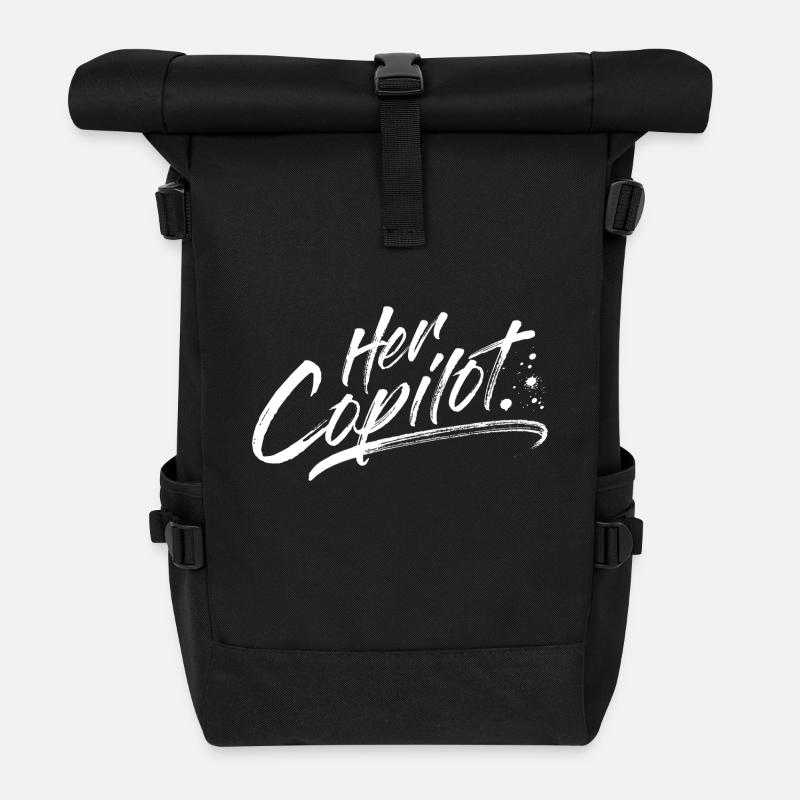 Her Copilot - Rolltop Rucksack - Schwarz
