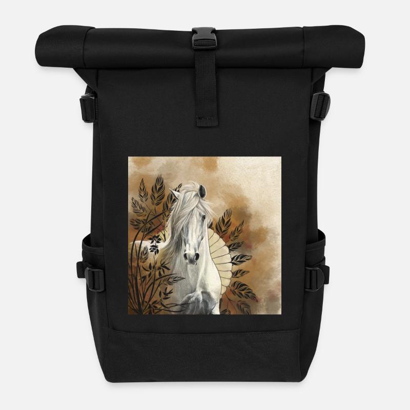 Herbst grau - Rolltop Rucksack - Schwarz