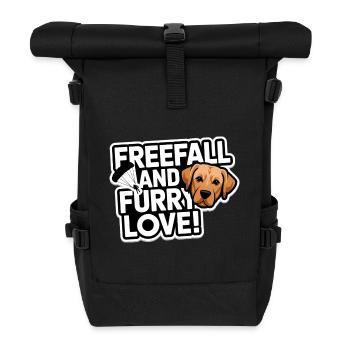 Fallschirm Hund Fallshirmspringer Skydive Fan - Rolltop Rucksack - Schwarz - Vorne