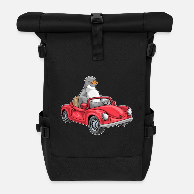 Voiture Pingouin - Sac à dos roll top - noir