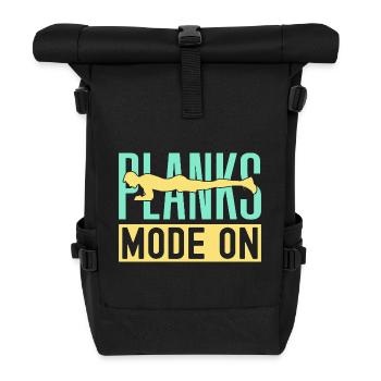 Fitness Fanatics Planks Mode On Calisthenics Gym - Roll Top Backpack - black - Front