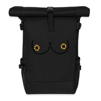 Pixel breasts - Roll Top Backpack - black - Front
