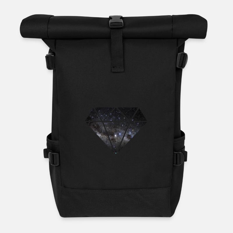 Diamant in Space - Rolltop Rucksack - Schwarz