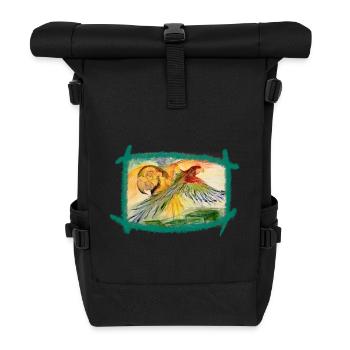 Aras au-dessus de la forêt tropicale - Sac à dos roll top - noir - Devant