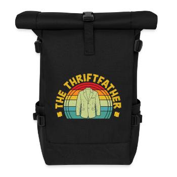 Thrift Shopper The Thriftfather Thrift Store - Roll Top Backpack - black - Front