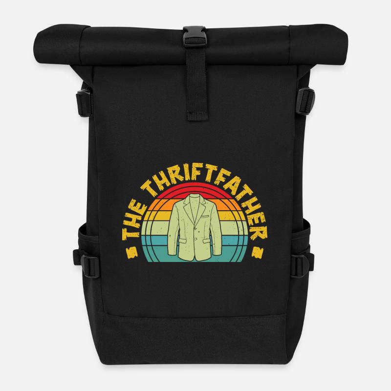Thrift Shopper The Thriftfather Thrift Store - Rolltop Rucksack - Schwarz