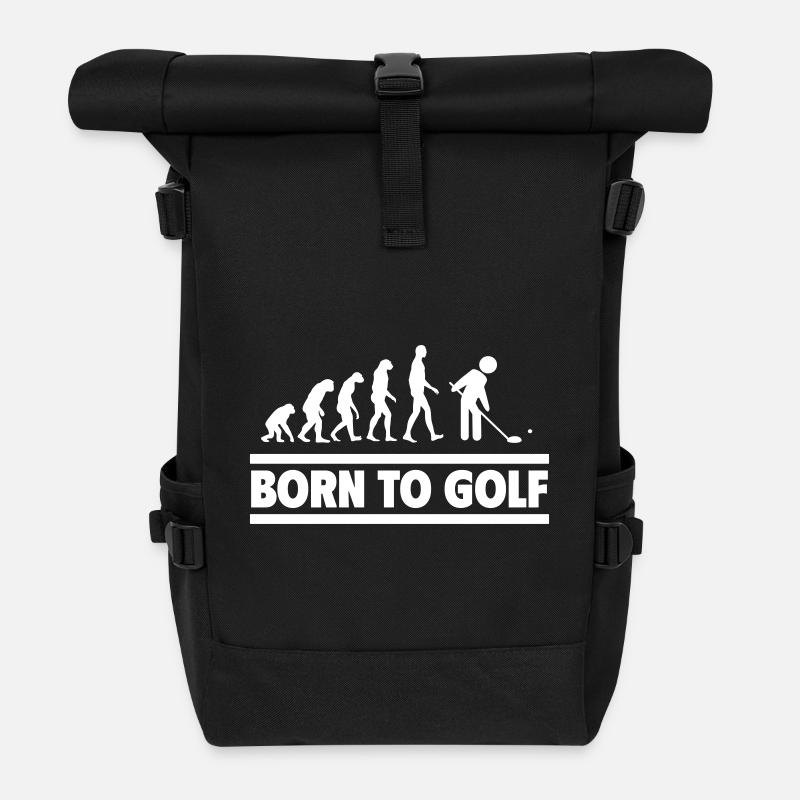 Golf Evolution Perfektes Geschenk für Golfer - Rolltop Rucksack - Schwarz