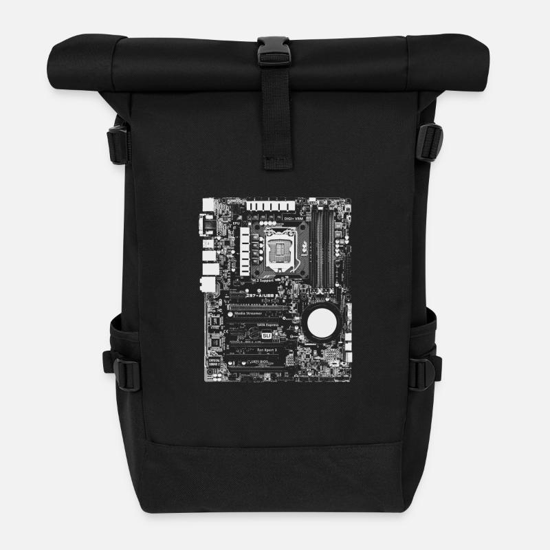 Carte mère - Nerd & Geek Hardware - Sac à dos roll top - noir