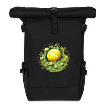 Balle de tennis - Sac à dos roll top - noir - Devant