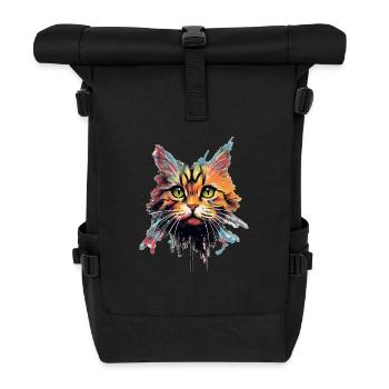Chat - Sac à dos roll top - noir - Devant