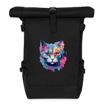 Chat - Sac à dos roll top - noir - Devant