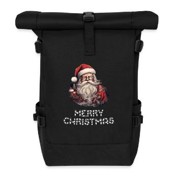 Santa Claus - Marry Christmas - Roll Top Backpack - black - Front
