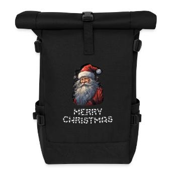 Weihnachtsmann - Marry Christmas - Rolltop Rucksack - Schwarz - Vorne