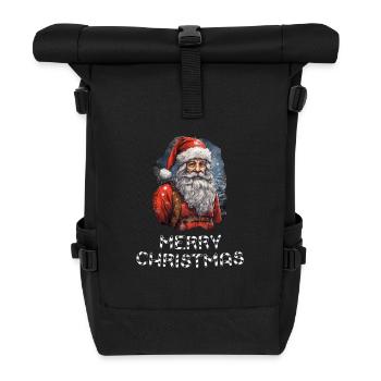 Santa Claus - Marry Christmas - Roll Top Backpack - black - Front
