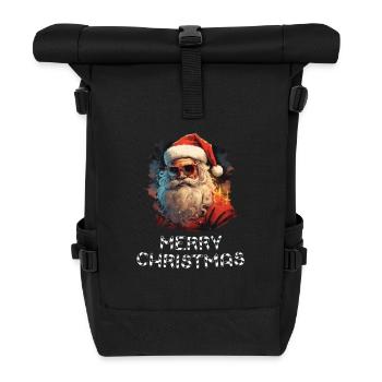 Weihnachtsmann - Marry Christmas - Rolltop Rucksack - Schwarz - Vorne