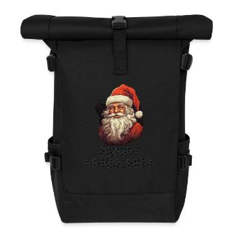 Santa Claus - Marry Christmas - Roll Top Backpack - black - Front