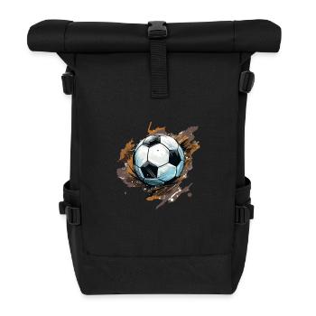 Soccer Ball - Roll Top Backpack - black - Front