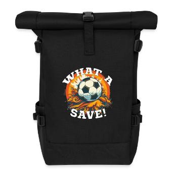 Fußball ball - What a Save! - Rolltop Rucksack - Schwarz - Vorne