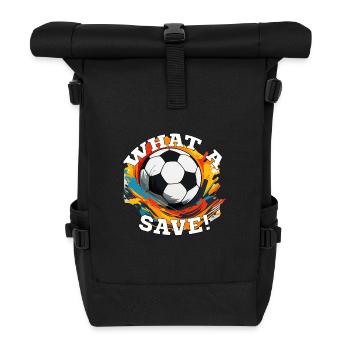 Fußball ball - What a Save! - Rolltop Rucksack - Schwarz - Vorne