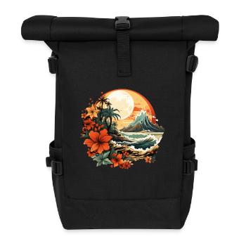 Tropical - Roll Top Backpack - black - Front